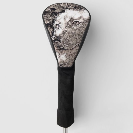 rustikale Art - Wolf Golf Headcover (Vorderseite)