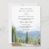 Rustikale Aspen Colorado QR-Code Hochzeit im Gebir Einladung (Vorderseite)