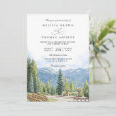 Rustikale Aspen Colorado QR-Code Hochzeit im Gebir Einladung (Stehend Vorderseite)