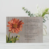 Rustikale Aster-Hochzeitseinladungen Einladung (Stehend Vorderseite)