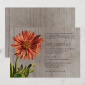 Rustikale Aster-Hochzeitseinladungen Einladung (Vorne/Hinten)