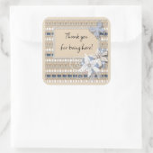 Rustikale Aufkleber, Hochzeitskeck Quadratischer Aufkleber (Tasche)