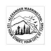 Rustikale Außenanlagen: Name der Bergbauten Anschr Permastempel (Design)