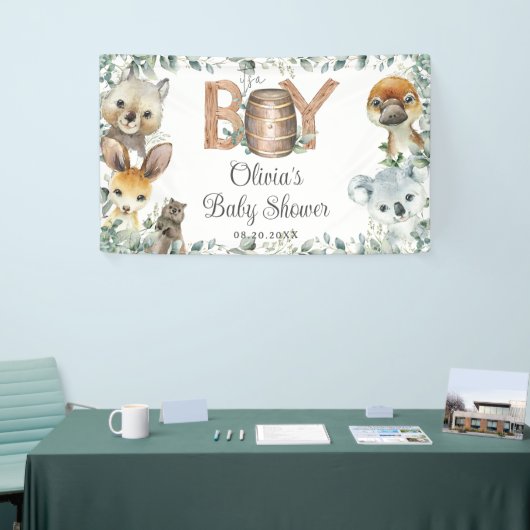 Rustikale australische Babydusche Banner (Messeveranstaltung)