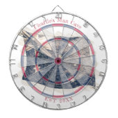 Rustikale australische Flagge Individuelle Name Es Dartscheibe (vorne)