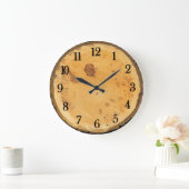 Rustikale, authentische Rundholzscheibe Große Wanduhr (Zuhause)