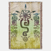 Rustikale AZTEC Tribal Folk Art Decke (Vorderseite Vertikal)