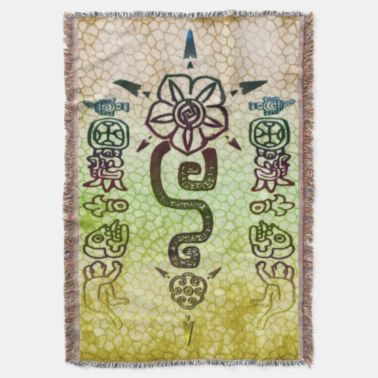 Rustikale AZTEC Tribal Folk Art Decke (Vorderseite Vertikal)