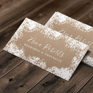 Rustikale Baby-Atem-Hochzeitsporträtfotografie Visitenkarte