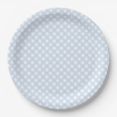 Rustikale, Baby Blue Gingham Pattern Paper Teller (Vorderseite)