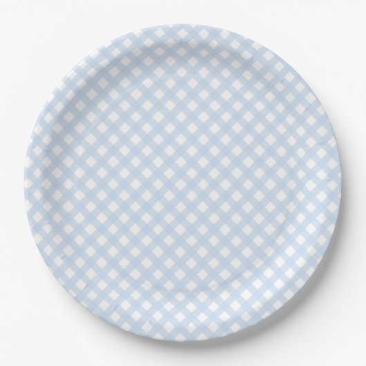 Rustikale, Baby Blue Gingham Pattern Paper Teller (Vorderseite)