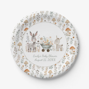 Rustikale Baby-Esel Unisex-Baby-Party Pappteller