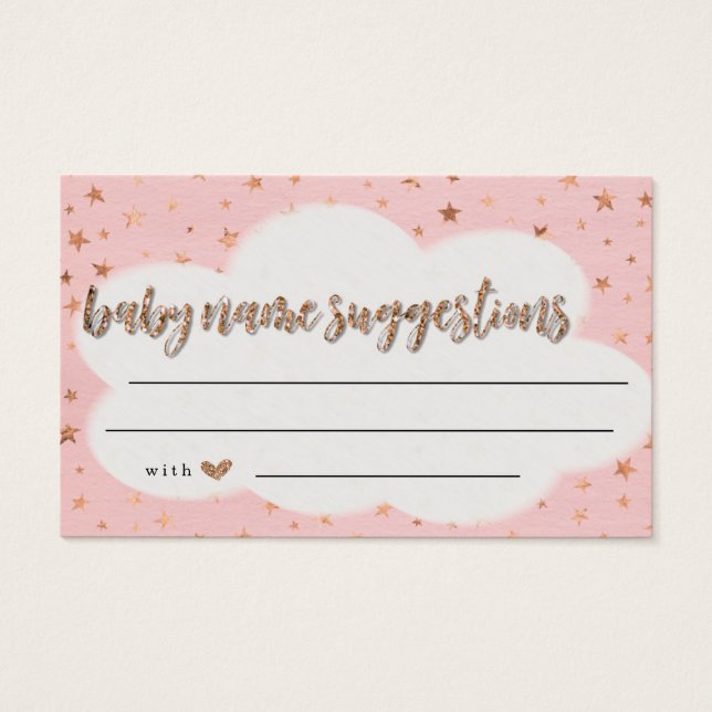 Rustikale Baby Name Suggestionen Card Girl Baby Du (Vorderseite)