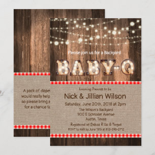 Rustikale Baby-Q-BBQ-Baby-Shower-Einladung Einladung