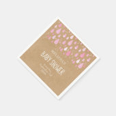 Rustikale Baby-Rosa-Regentropfen Babydusche Serviette (Ecke)