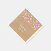 Rustikale Baby-Rosa-Regentropfen Babydusche Serviette (Ecke)