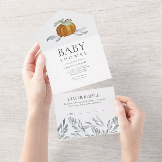 Rustikale Baby Shower Einladungen zum Herbst (Abreißen)