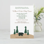 Rustikale Babydusche Bärenbaum Einladung (Stehend Vorderseite)