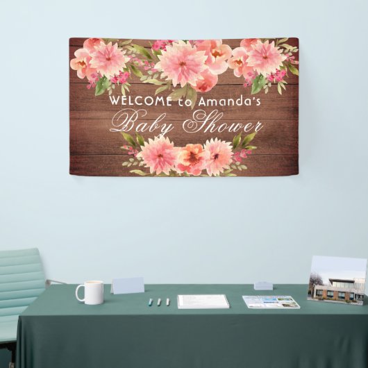 Rustikale Babydusche Dahlia Blume braun Banner (Messeveranstaltung)