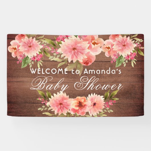 Rustikale Babydusche Dahlia Blume braun Banner (Horizontal)