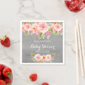 Rustikale Babydusche Dahlia Blume grau Serviette (Beispiel)