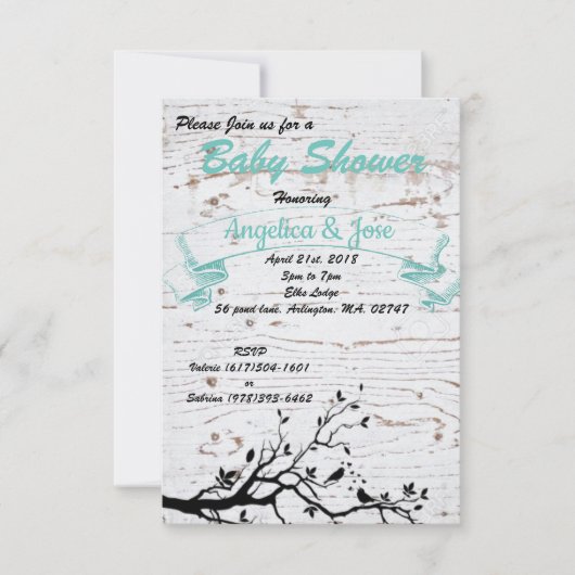 Rustikale Babydusche Einladung (Vorderseite)