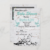 Rustikale Babydusche Einladung (Vorne/Hinten)