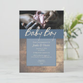 Rustikale Babydusche Einladung (Stehend Vorderseite)