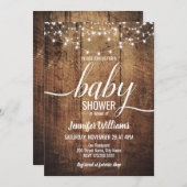 Rustikale Babydusche Einladung (Vorne/Hinten)