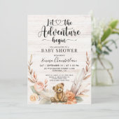 Rustikale Babydusche Erlebnisanfänger Einladung (Stehend Vorderseite)