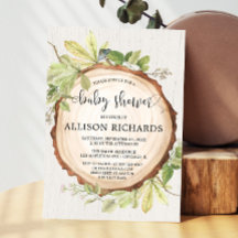 Rustikale Babydusche geschlechtsneutrale Wälder