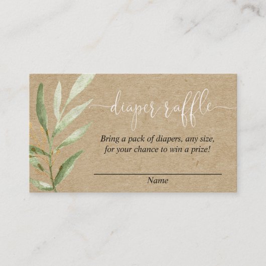 Rustikale Babydusche - Gewinnkarten Begleitkarte (Vorderseite)