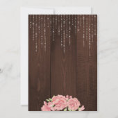 Rustikale Babydusche Grillen Blumenrosa Einladung (Rückseite)