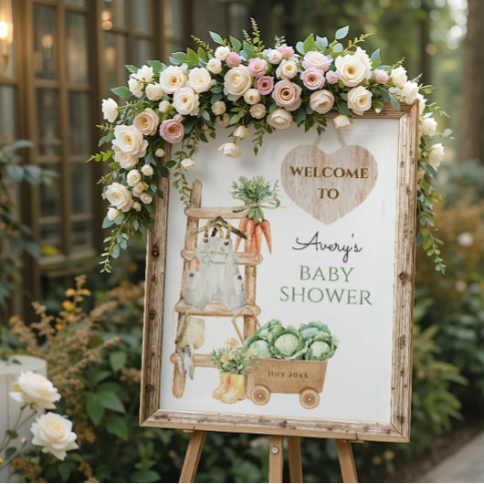 Rustikale Babydusche im Bauernhof Willkommen Poster