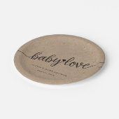 Rustikale Babydusche, Kraft Baby Liebe Custom Pappteller (Schrägansicht)