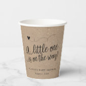 Rustikale Babydusche, Kraft, neutrale Geschlechtsz Pappbecher (Vorderseite)