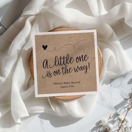 Rustikale Babydusche, Kraft, neutrale Napkin Serviette