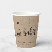 Rustikale Babydusche, Kraft Oh Baby Custom Pappbecher (Rückseite)