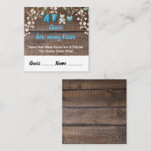 Rustikale Babydusche schätzt wie viele Kisses-Kart