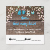 Rustikale Babydusche schätzt wie viele Kisses-Kart Quadratische Visitenkarte (Vorderseite)