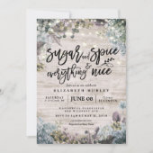 Rustikale Babydusche Zucker & Gewürze & Alles nett Einladung (Vorderseite)