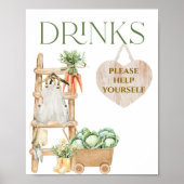 Rustikale Babyduschgetränke auf dem Bauernhof Poster (Vorne)