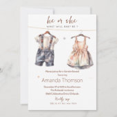 Rustikale Babykleidung Einladung (Vorderseite)