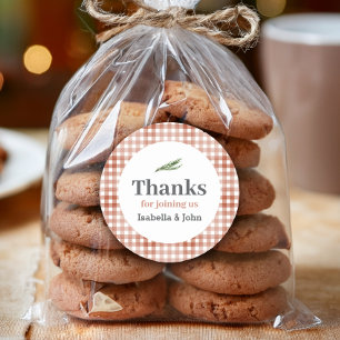 Rustikale Babyparty Dankeschön Runder Aufkleber