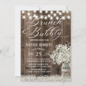Rustikale Babys atmen florale Mason Jar Bridal Bru Einladung (Vorderseite)