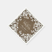 Rustikale Babys atmen weiße Blütendusche Serviette (Ecke)