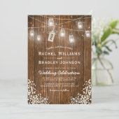 Rustikale Babys Breath Jar Winter Wedding Einladung (Stehend Vorderseite)