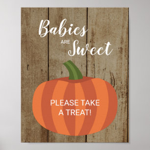 Rustikale Babys sind Sweet Fall Pumpkin Baby Dusch Poster