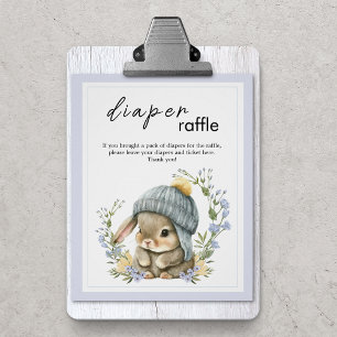 Rustikale Babytier-Baby-Party-Hasen-Windel-Raffel Poster