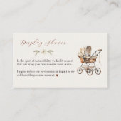 Rustikale Babyträgt-Schaufenster-Duschkarte Begleitkarte (Vorderseite)